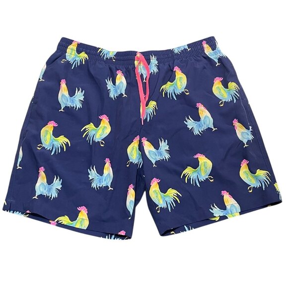 Chubbies Swim Trunks Shorts Mens 2XL Chickens Roosters Lined Resort Beach Surf - Picture 1 of 7